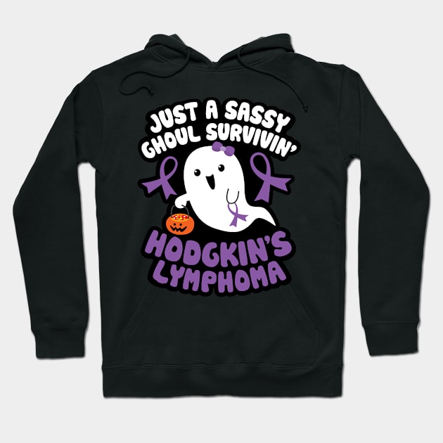 Sassy Ghoul Surviving Hodgkins Lymphoma Halloween Cute Ghost Hoodie by jomadado